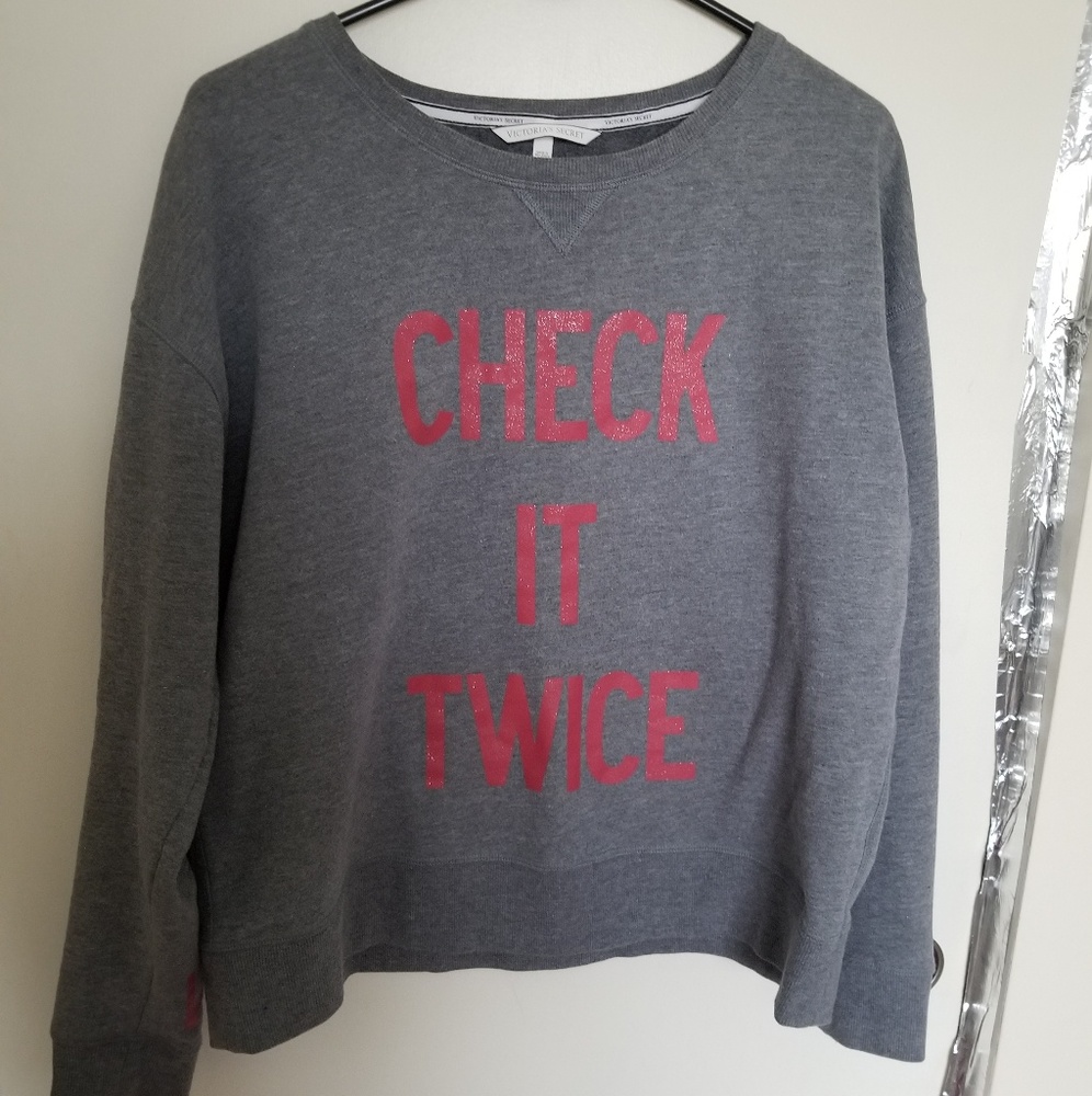Large Victoria Secret "Check it Twice" sweatshirt